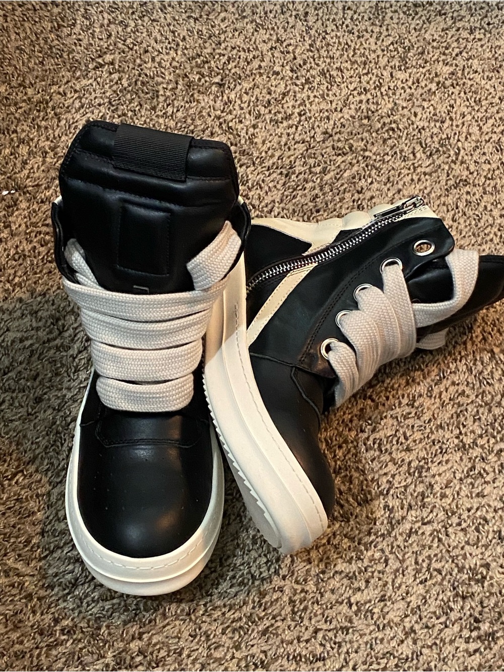 Rick Owen Geobasket Jumbo Lace High Shoes